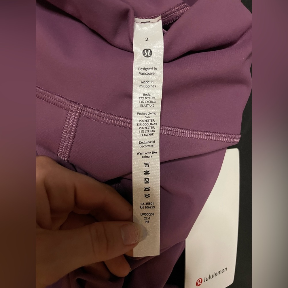 LuluLemon Wunder Train HR Tight 25” - Lilac - Picture 5 of 5
